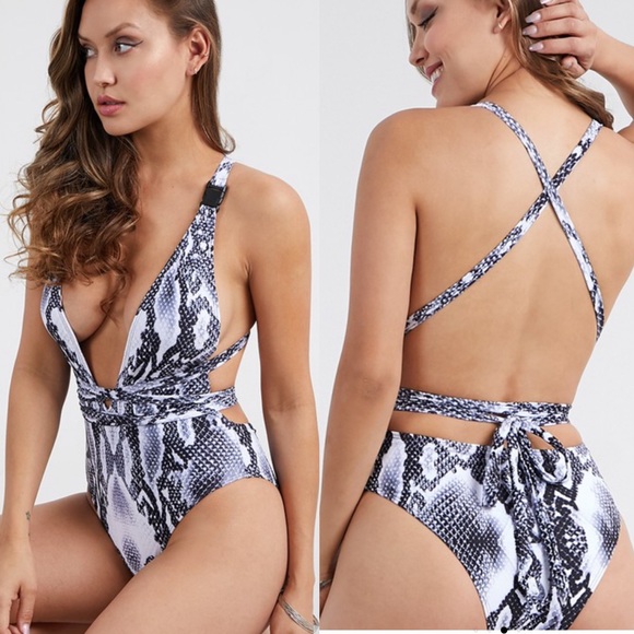 🖤Polly Python Tie Waist Monokini🖤 - Picture 2 of 4